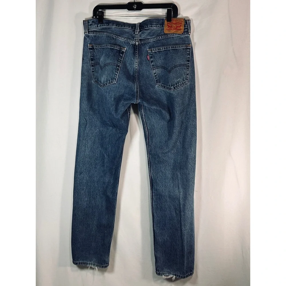Levis 505 Regular Fit‎ Straight Leg Jeans Mens 36x34 Blue Denim Medium Wash